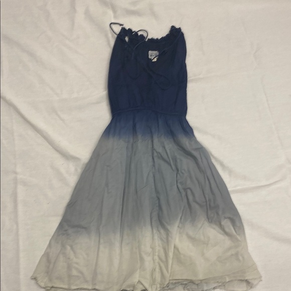 Converse Blue Ombré Midi Sundress with raw hem and corset back 100% cotton - Picture 2 of 13